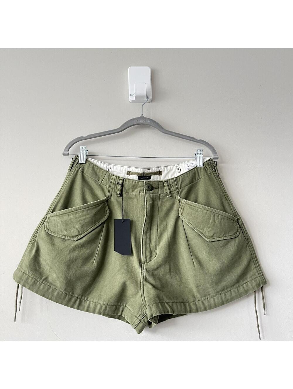 NWT ~ R13 Marianne Cargo Short in Olive Sateen Size 26 - Picture 2 of 11
